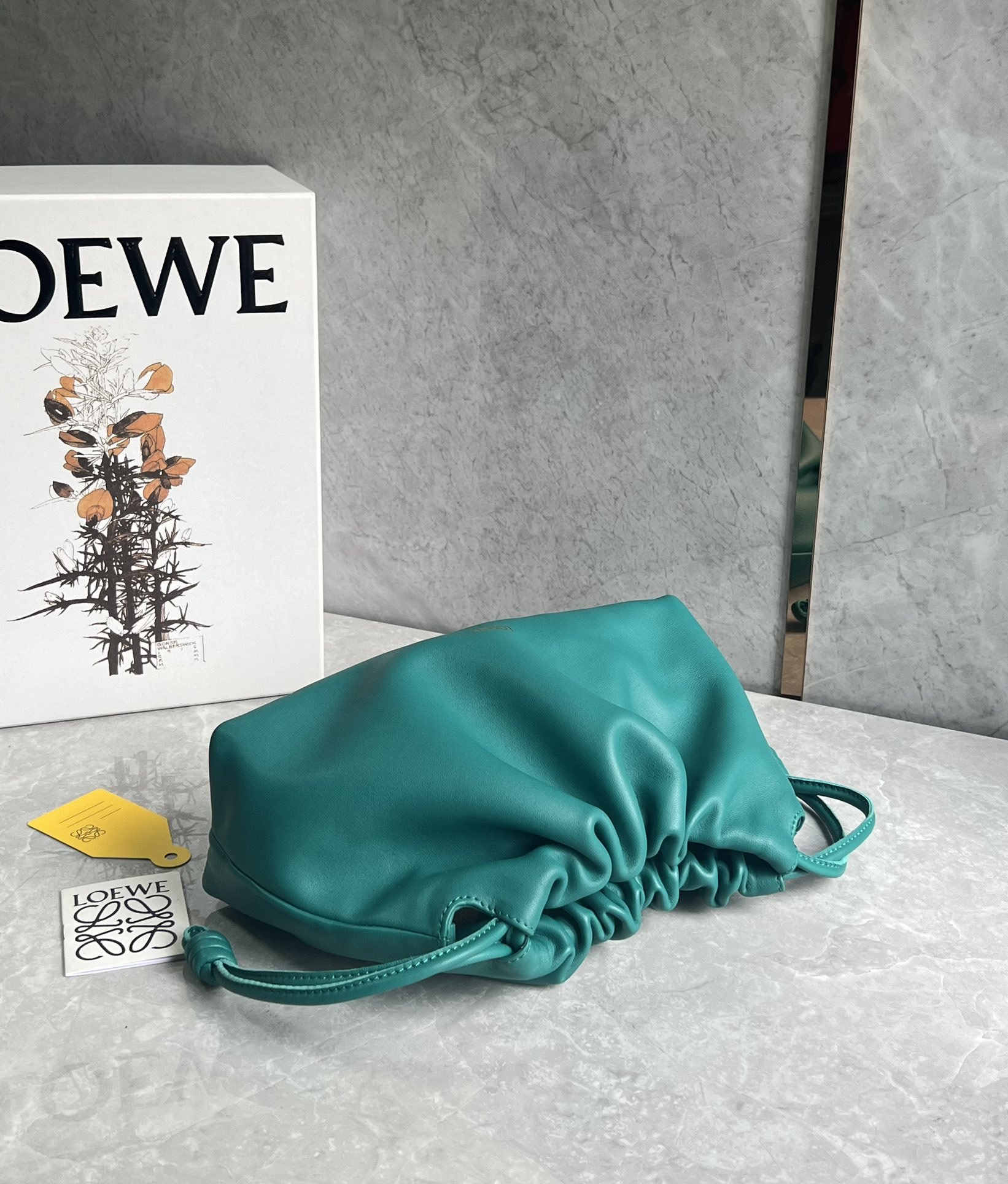 Loewe Medium Flamenco Purse in Mellow Nappa Lambskin Deep Turquoise